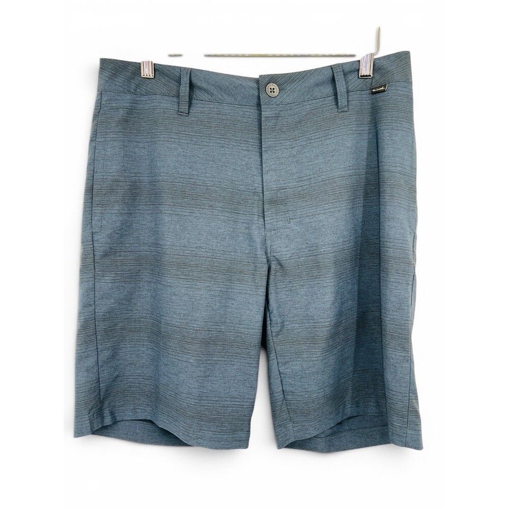 Travis Mathew Shorts Mens 32 Blue Golf Performance Stretch Micro Stripe Pockets